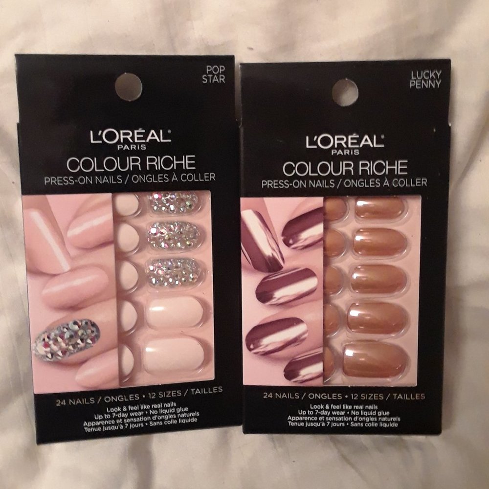 BNIB 2 packs L'oreal colour riche press on nails